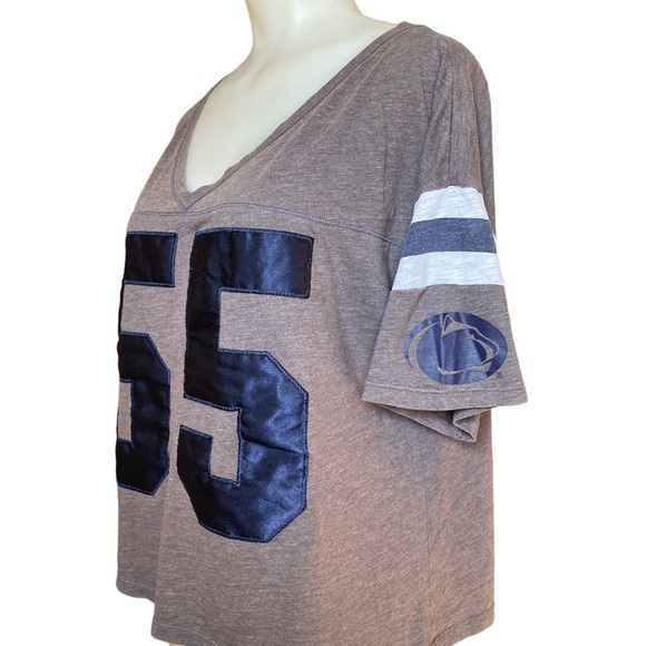 PINK Penn State Oversized V-Neck Size Medium Collegiate Loungewear Athletic - Picture 4 of 5